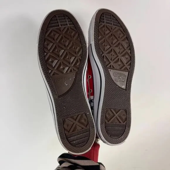 Converse Chuck Taylor All Star Low Sneakers Men's 11 White Red Stars & Stripes - Picture 8 of 10